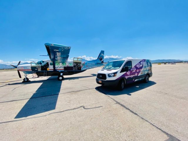 transfer plane and van